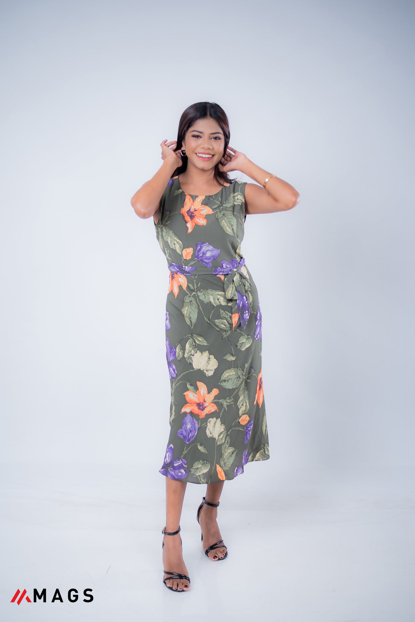 Tropical Vibes Evergreen Petal Dress