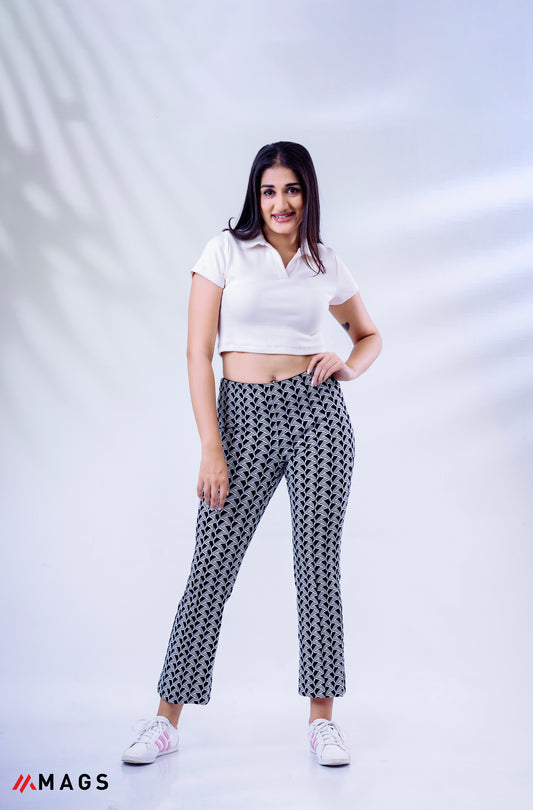 Black & White Wide-Leg Trouser